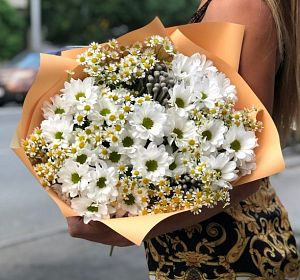 Букет из белых цветов — Букет Белоснежка