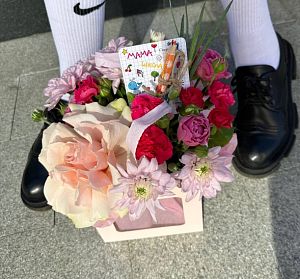 Цветы в пакете — Цветы в сумочке Школьный сюрприз