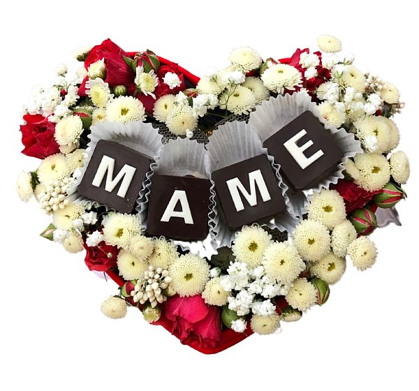 Коробка с цветами и конфетами Маме  №2