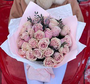 Букеты розовых роз — Розовый рай