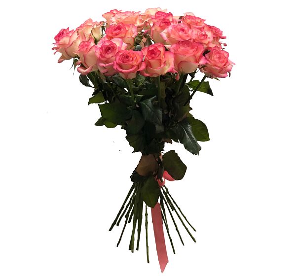 Букет из 25 высоких розовых роз  №3