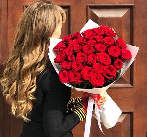 Цветы по акции — Букет из 35 красных роз